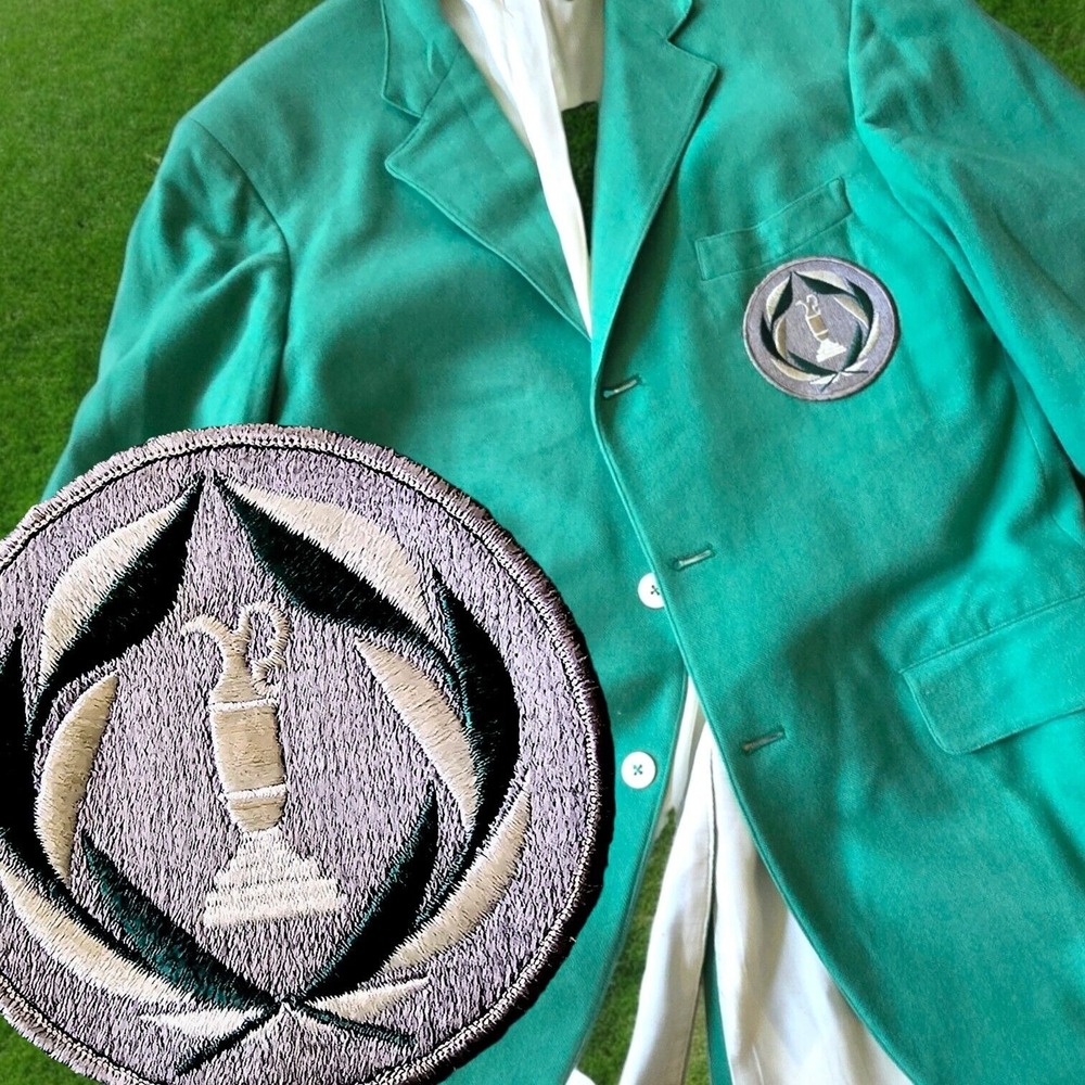 Vintage Masters Muirfield Golf Green Jacket & Trophy Patch Tournament Cashmere